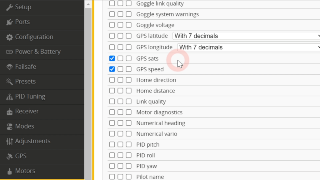 Betaflight GPS speedometer settings